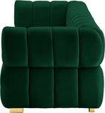 Gwen Velvet Sofa - Luxurious Comfort with Deep Biscuit Tufting & Custom Gold or Chrome Legs