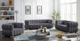Gwen Velvet Sofa - Luxurious Comfort with Deep Biscuit Tufting & Custom Gold or Chrome Legs