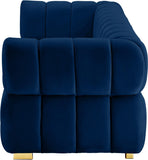 Gwen Velvet Sofa - Luxurious Comfort with Deep Biscuit Tufting & Custom Gold or Chrome Legs