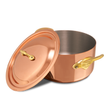 Mauviel M'Heritage M'150 B Copper Stewpan With Lid, Brass Handles