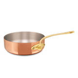 Mauviel M'Heritage M'150 B Copper Saute Pan With Lid, Brass Handle