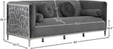Opal Contemporary Sofa with Chrome Stainless Steel Accents – Plush Comfort for Stylish Living Spaces