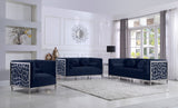 Opal Contemporary Loveseat with Chrome Stainless Steel Design for Stylish Living Room Comfort