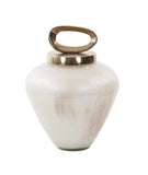 Reza Glass Urn with Ornate Metal Top- Small