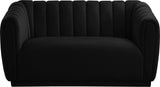 Dixie Velvet Loveseat: Elegant Contemporary Design with Deep Channel Tufting for Stylish Comfort