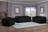 Dixie Velvet Loveseat: Elegant Contemporary Design with Deep Channel Tufting for Stylish Comfort