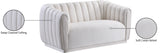 Dixie Velvet Loveseat: Elegant Contemporary Design with Deep Channel Tufting for Stylish Comfort