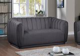 Dixie Velvet Loveseat: Elegant Contemporary Design with Deep Channel Tufting for Stylish Comfort