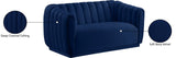 Dixie Velvet Loveseat: Elegant Contemporary Design with Deep Channel Tufting for Stylish Comfort