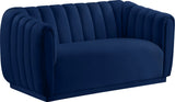 Dixie Velvet Loveseat: Elegant Contemporary Design with Deep Channel Tufting for Stylish Comfort