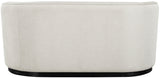 Mylah Loveseat - Contemporary Soft Upholstered Seating with Durable Black Wood Base for Cozy Spaces