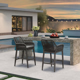 PURPLE LEAF Modern Bar Stools Aluminum Bar Stool with Cushion for Indoor and Outdoor, Kitchen Island