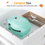 4" Mini Waffle Maker, 6 in 1 Waffle Iron with 6PC Plates Set