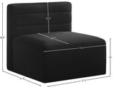 Quincy Modular Armless Chair - Elegant Contemporary Design with Cloud-Like Comfort and Tufting