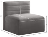 Quincy Modular Armless Chair - Elegant Contemporary Design with Cloud-Like Comfort and Tufting