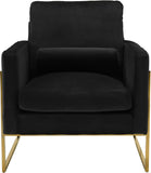 Mila Contemporary Chair with Luxurious Pillows and Elegant Gold Stainless Steel Frame for Comfort