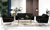 Mila Contemporary Chair with Luxurious Pillows and Elegant Gold Stainless Steel Frame for Comfort