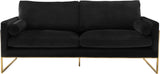 Mila Luxurious Contemporary Sofa with Gold Stainless Steel Frame and Comfortable Pillows for Relaxation