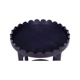 Scalloped Round Side Table Navy Blue