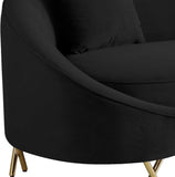 Serpentine Velvet Loveseat - Stylish Contemporary Design with Plush Comfort and Elegant Gold Legs