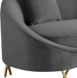 Serpentine Velvet Loveseat - Stylish Contemporary Design with Plush Comfort and Elegant Gold Legs
