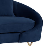 Serpentine Velvet Loveseat - Stylish Contemporary Design with Plush Comfort and Elegant Gold Legs