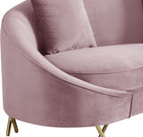 Serpentine Velvet Loveseat - Stylish Contemporary Design with Plush Comfort and Elegant Gold Legs