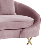 Serpentine Velvet Loveseat - Stylish Contemporary Design with Plush Comfort and Elegant Gold Legs