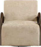 Neria - Chenille Fabric Upholstered Swivel Accent Chair - Painted Brown Base
