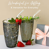 23 oz Smoke Gray Hammered Acrylic Cups Set of 8