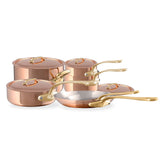 Mauviel M'Heritage M'200 B 10-Piece Copper Cookware Set With Brass Handles