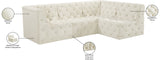 Tuft Soft Black Velvet Contemporary Modular Sectional with Deep Button Tufting for Any Space