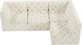 Tuft Soft Black Velvet Contemporary Modular Sectional with Deep Button Tufting for Any Space