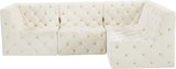 Tuft Soft Black Velvet Contemporary Modular Sectional with Deep Button Tufting for Any Space