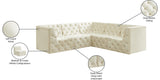 Tuft Soft Black Velvet Contemporary Modular Sectional with Deep Button Tufting for Any Space