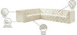 Tuft Soft Black Velvet Contemporary Modular Sectional with Deep Button Tufting for Any Space