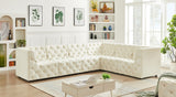 Tuft Soft Black Velvet Contemporary Modular Sectional with Deep Button Tufting for Any Space
