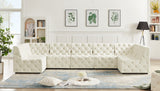Tuft Soft Black Velvet Contemporary Modular Sectional with Deep Button Tufting for Any Space