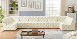 Tuft Soft Black Velvet Contemporary Modular Sectional with Deep Button Tufting for Any Space