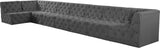 Tuft Velvet Modular Sectional Sofa - Deep Button Tufting, Soft Black Velvet, Infinite Configurations