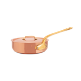 Mauviel M'Heritage M'200 B Copper Saute Pan With Lid, Brass Handle