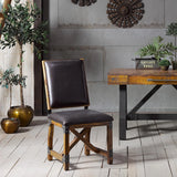 Vintage Industrial Pu Leathered Dining Side Chair