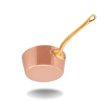 Mauviel M'Heritage M'250 B Copper Splayed Saute Pan With Lid, Brass Handle, 3.6-Qt
