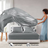 Luxury Satin 6-Piece Sheet Set, Dark Grey