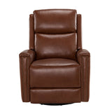 Aniceta 30.31" Wide Genuine Leather Swivel Rocker Glider Recliner