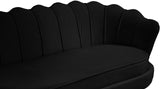 Gardenia Contemporary Loveseat with Deep Channel Tufting and Glam Gold Chrome Legs for Stylish Comfort