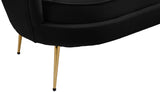 Gardenia Contemporary Loveseat with Deep Channel Tufting and Glam Gold Chrome Legs for Stylish Comfort