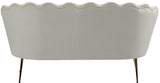 Gardenia Contemporary Loveseat with Deep Channel Tufting and Glam Gold Chrome Legs for Stylish Comfort