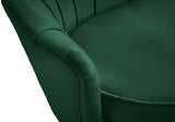 Gardenia Contemporary Loveseat with Deep Channel Tufting and Glam Gold Chrome Legs for Stylish Comfort