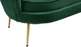 Gardenia Contemporary Loveseat with Deep Channel Tufting and Glam Gold Chrome Legs for Stylish Comfort